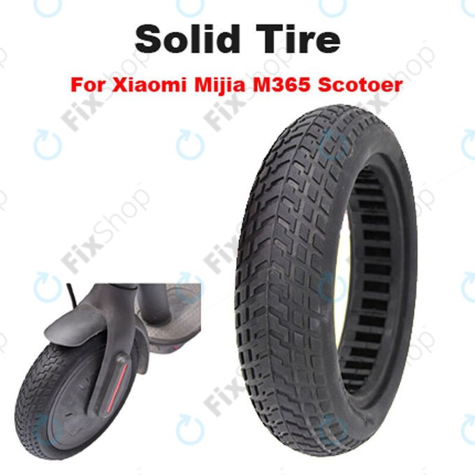 Ανθεκτικό Συμπαγές Ελαστικό χωρίς Σωλήνα για Xiaomi Mi Electric Scooter 1S | 2 M365 | Essential | Pro | Pro 2 | Μαύρο | Black