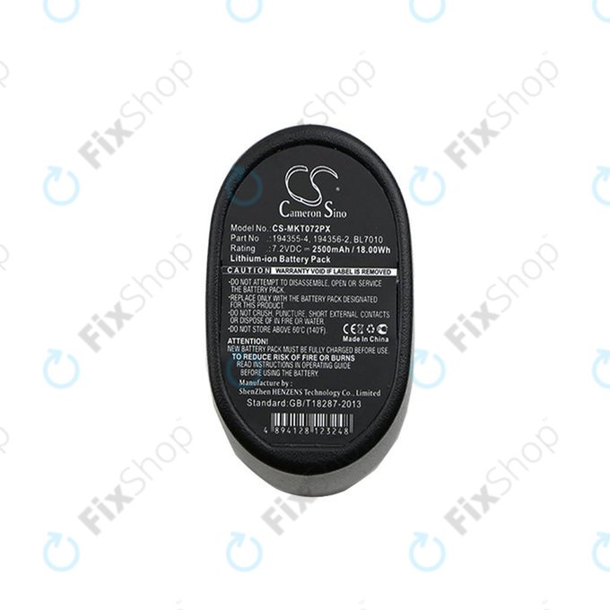 Μπαταρία για Makita CL070, CL072, DF010, TD020, TD021, TD022, 2500mAh, Li-Ion, 7.2V, 194355-4, HQ