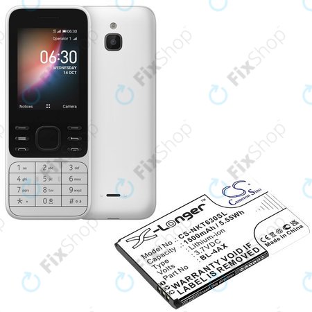 Μπαταρία για Nokia 6300 4G, Nokia 8000 4G, 1500mAh, Li-Ion, 3.7V, BL-4AX, HQ