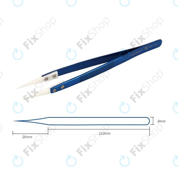 Λαβίδα Κεραμική Θερμοανθεκτική Ακριβείας με Ευθεία-Αιχμηρή Μύτη για Mechanic CF-11