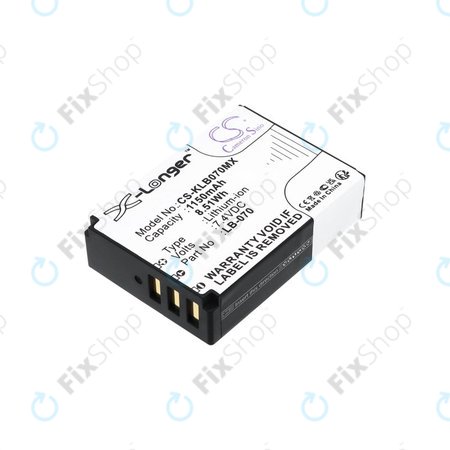 Μπαταρία για Kodak PIXPRO S1, AZ651, AZ652, AZ901, 1150mAh, Li-Ion, 7.4V, LB-070, HQ