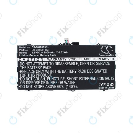 Μπαταρία για Samsung Galaxy Tab S 10.5, 7900mAh, Li-Pol, 3.8V, EB-BT800FBC, HQ