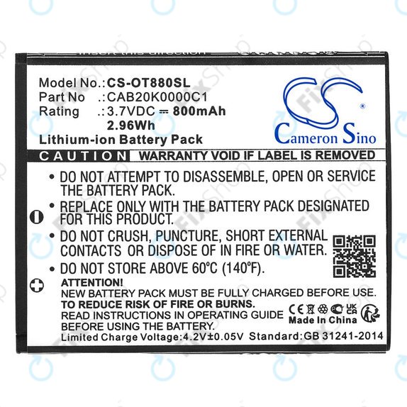 Μπαταρία για Alcatel Onetouch, 800mAh, Li-ion, 3.7V, BTR510AB, HQ