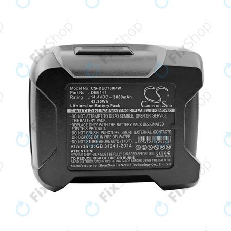 Μπαταρία για Dewalt DC528, DC612, DC728, DC830, Wurth BS 14-A, 3000mAh, Li-Ion, 14.4V, DE9141, HQ