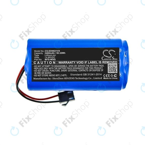 Μπαταρία για Ecovacs Deebot N79, N79S, Eufy RoboVac-series, Proscenic 850-series, BFG-WSQ, ICR18650-26J-4S1P, UR18650ZY-4S1P-AAM, 14.4V, 3400mAh, HQ