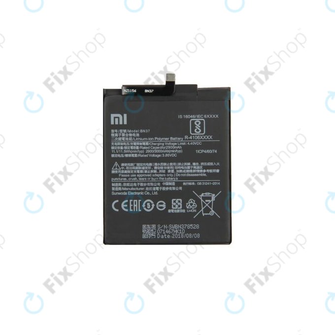 Μπαταρία για Xiaomi Redmi 6, 6A, 46BN37W02093, BN37, 3000mAh, Service Pack