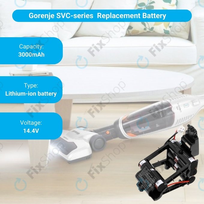 Μπαταρία για Gorenje SVC-series, 577276, 14.4V, 3000mAh, HQ