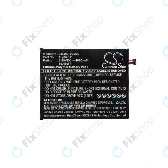 Μπαταρία για Alcatel 8082, Alcatel 9024w, 4000mAh, Li-Pol, 3.85V, TLp040J1, HQ