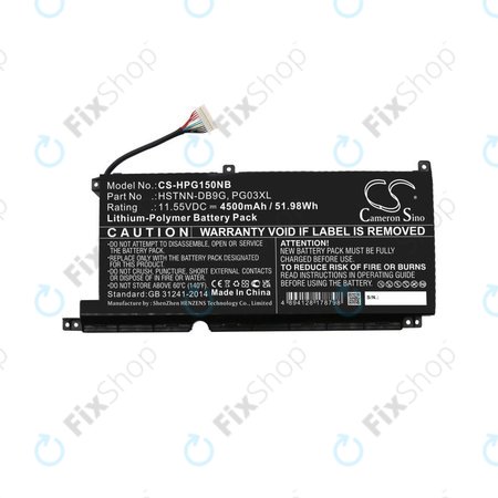 Μπαταρία για HP Pavilion Gaming 15,16, Spectre X360 15, 4500mAh, Li-Pol, 11.55V, 3ICP6/60/72, HQ