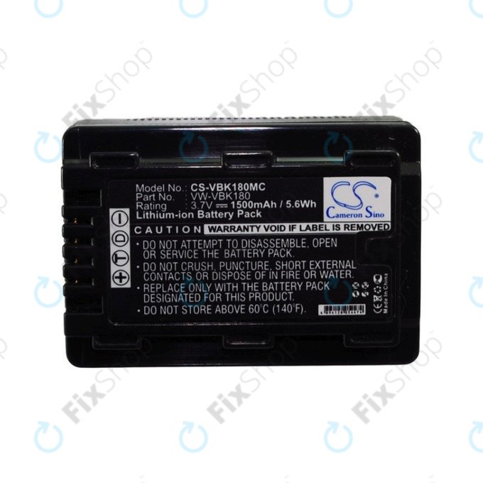 Μπαταρία για Panasonic HDC, HC a SDR, 1500mAh, Li-Ion, 3.7V, VW-VBK180, HQ