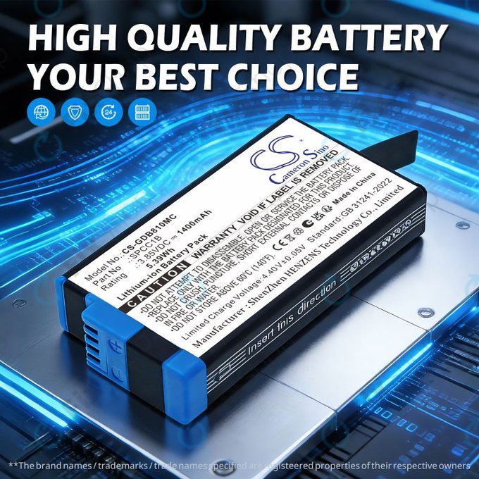 Μπαταρία για GoPro Max, Max 360, Acbat-001, 1400mAh, Li-Ion, 3.85V, SPCC1B, HQ