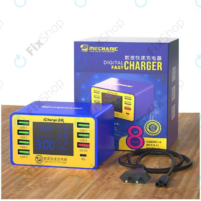 Σταθμός Φόρτισης USB με USB-C & USB 3.0 για Mechanic iCharge 8M