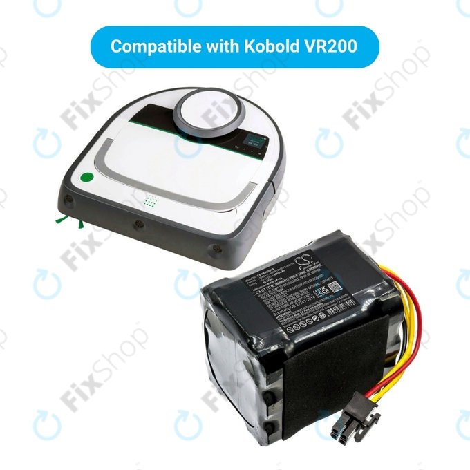Μπαταρία για Vorwerk Kobold VR200, VR300, 20884-1, 4NCR18650P2-C001A, 14.4V, 6000mAh, HQ