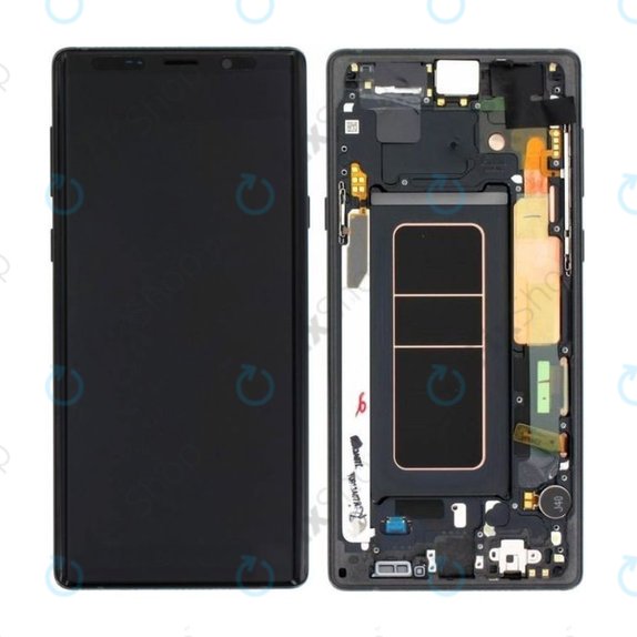 Συγκρότημα οθόνης για Samsung Note 9, N960U, GH97-22269A, GH97-23737A, GH97-22270A, Midnight Black, Service Pack