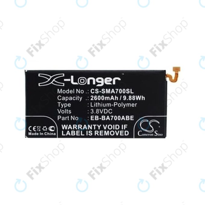 Μπαταρία για Samsung A7 A700F, EB-BA700ABE, 2600mAh, HQ