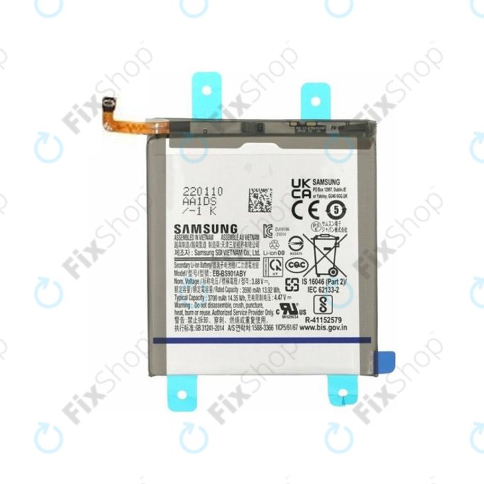 Μπαταρία για Samsung S22 S901B, GH82-27494A, EB-BS901ABY, 3700mAh, Service Pack