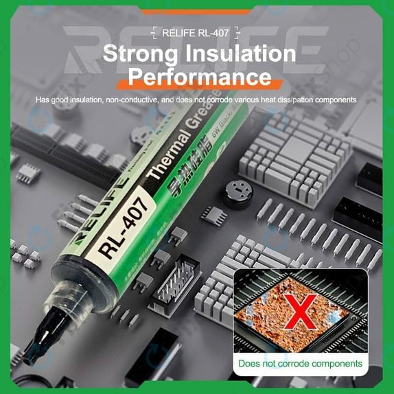 Θερμική πάστα σιλικόνης Relife RL-407, 6 W/mK, 20g, μπλε