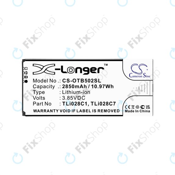 Μπαταρία για Alcatel 1b 2020, Alcatel Ot-5002a, 2850mAh, Li-Ion, 3.85V, TLI028C1, HQ