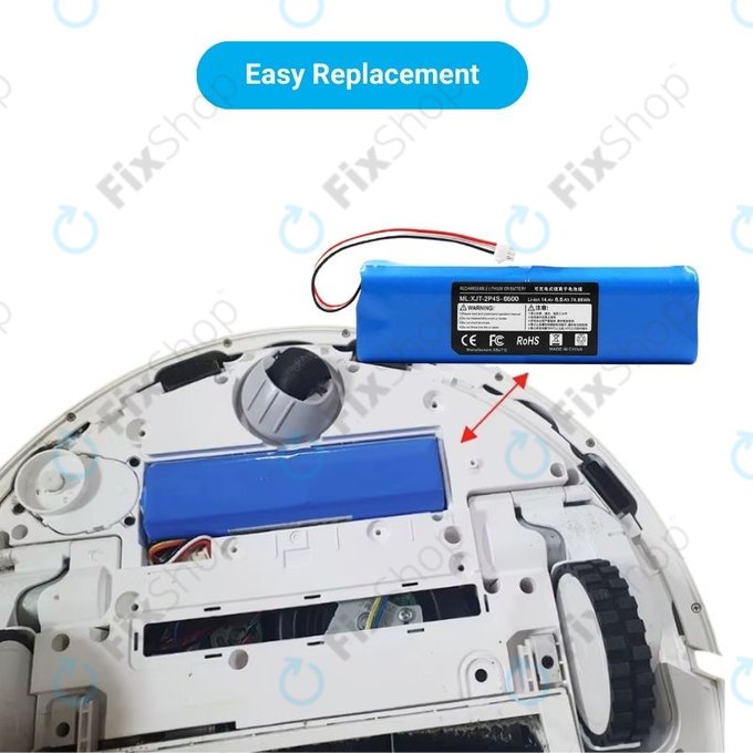 Μπαταρία για Xiaomi EVA, EVE Plus, Viomi S9, Dreame D10 Plus, L10, Lenovo T1 Pro, Lydsto R1, R1 Pro, S1, S1 Pro, XJT-2P4S-6800, 14.4V, 6800mAh
