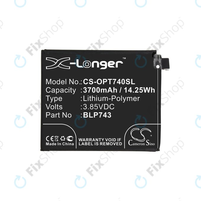 Μπαταρία για OnePlus 7T, 3700mAh, Li-Pol, 3.85 V, BLP743, HQ