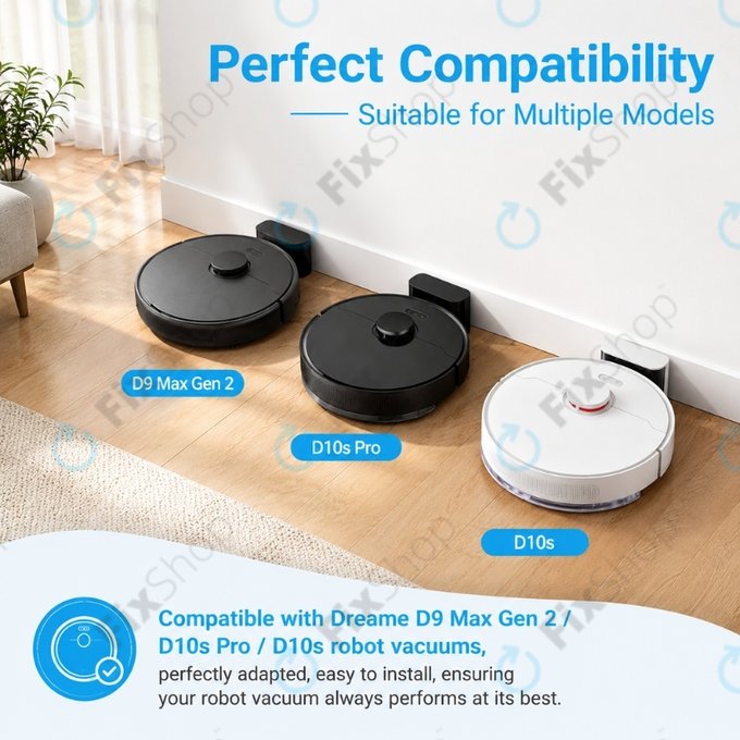Σετ ανταλλακτικών για Xiaomi Dreame D9 Max Gen2, D10s, D10s Pro (1x Κύρια βούρτσα, 2x Φίλτρο, 2x Πλαϊνή Βούρτσα – μαύρη, 2x Πανί Σφουγγαρίστρας)