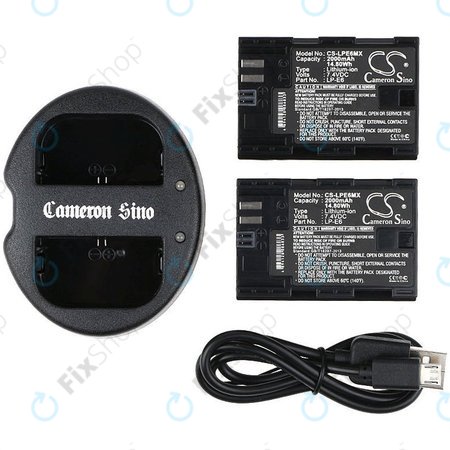 2 baterie z ładowarką doCanon EOS 5D Mark II, EOS 7D, 2000mAh, Li-Ion, 7.4V, LP-E6, HQ