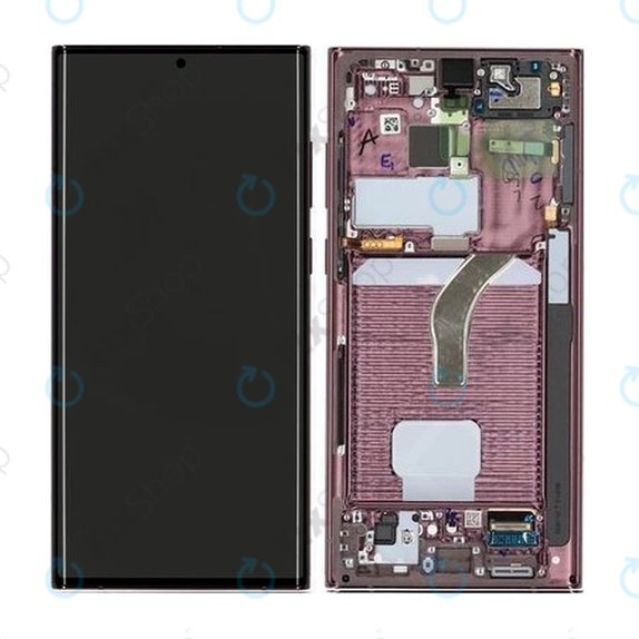 Συγκρότημα οθόνης για Samsung S22 Ultra, S908B, GH82-27488B, GH82-27489B, Burgundy, Service Pack