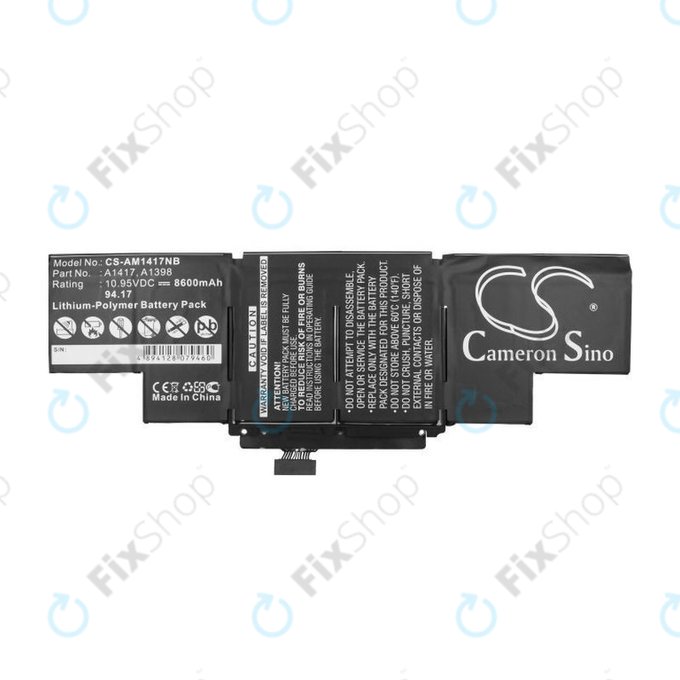 Μπαταρία για MacBook Pro 15", Μέσα 2012 – Αρχές 2013, A1398, A1417, 8600mAh, HQ