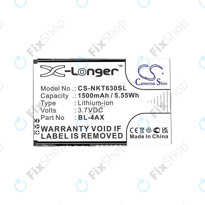 Μπαταρία για Nokia 6300 4G, Nokia 8000 4G, 1500mAh, Li-Ion, 3.7V, BL-4AX, HQ