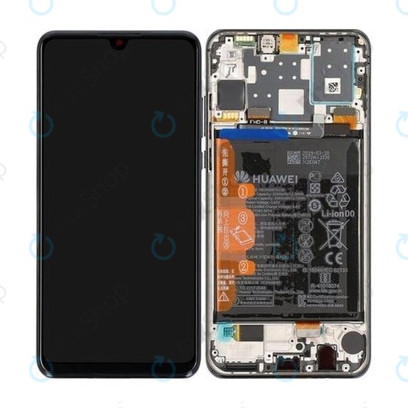 Συγκρότημα οθόνης με μπαταρία για Huawei P30 Lite (2020), 02353FPX, 02353DQU, Midnight Black, Service Pack
