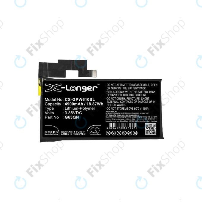 Μπαταρία για Google Pixel 6 Pro, G63QN, 4900mAh, HQ