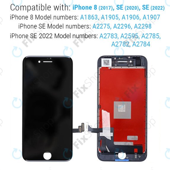 Οθόνη για iPhone 8, SE (2020), SE (2022), White, Αφής με πλαίσιο, Refurbished