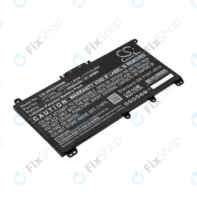 Μπαταρία για HP Pavilion 14, 15, 17, 3550mAh, Li-Pol, 11.55V, HT03XL, HQ