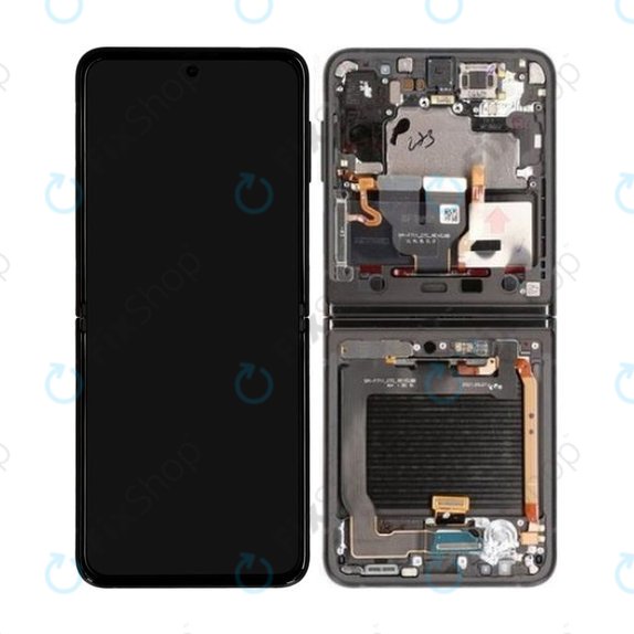 Συγκρότημα οθόνης για Samsung Z Flip 3, F711B, GH82-26273A, GH82-27243A, GH82-27244A, Phantom Black, Service Pack