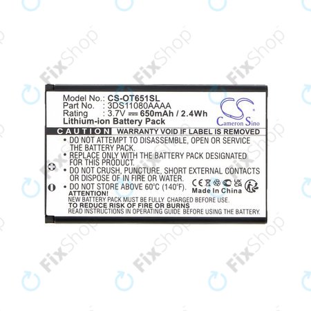 Μπαταρία για Alcatel Lollipops, 650mAh, Li-Ion, 3.7V, 3DS11080AAAA, HQ