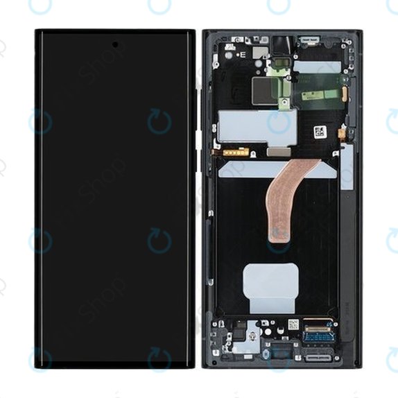 Συγκρότημα οθόνης για Samsung S22 Ultra, S908B, GH82-27488E, GH82-27489E, Graphite, Service Pack