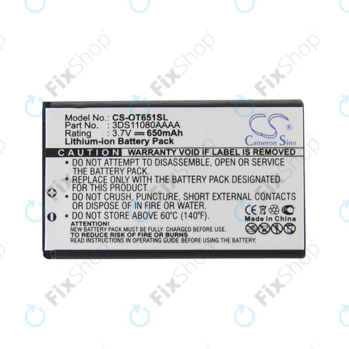 Μπαταρία για Alcatel Lollipops, 650mAh, Li-Ion, 3.7V, 3DS11080AAAA, HQ