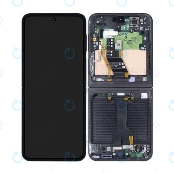 Συγκρότημα οθόνης για Samsung Z Flip 6, F741B, Crafted Black, Service Pack