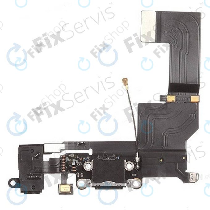 Επαφές Φόρτισης + Μικρόφωνο + Jack Connector PCB Board για iPhone 5S | Μαύρο | Black
