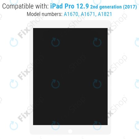 Οθόνη με οθόνη αφής + IC Board για iPad Pro 12.9 (2nd Gen 2017), Λευκό, White, Refurbished