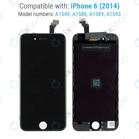 Οθόνη για iPhone 6, Black, Αφής με πλαίσιο, Refurbished