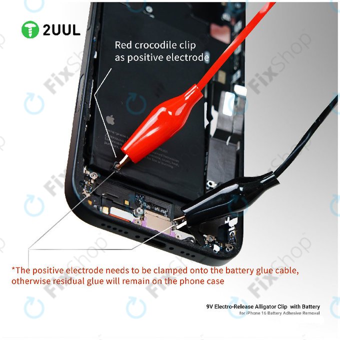 Κροκοδειλάκι με ηλεκτρονική απελευθέρωση 9V, 2UUL BT04