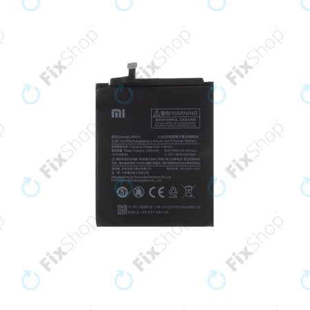 Μπαταρία για Xiaomi Redmi Note 5A, Redmi S2 (Redmi Y2), BN31, 3080mAh, 46BN31G05014, Service Pack