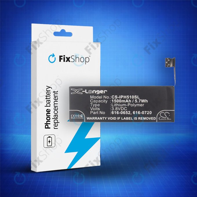 Μπαταρία για iPhone 5S, 5C, 616-0652, 616-0720, 1500mAh, HQ