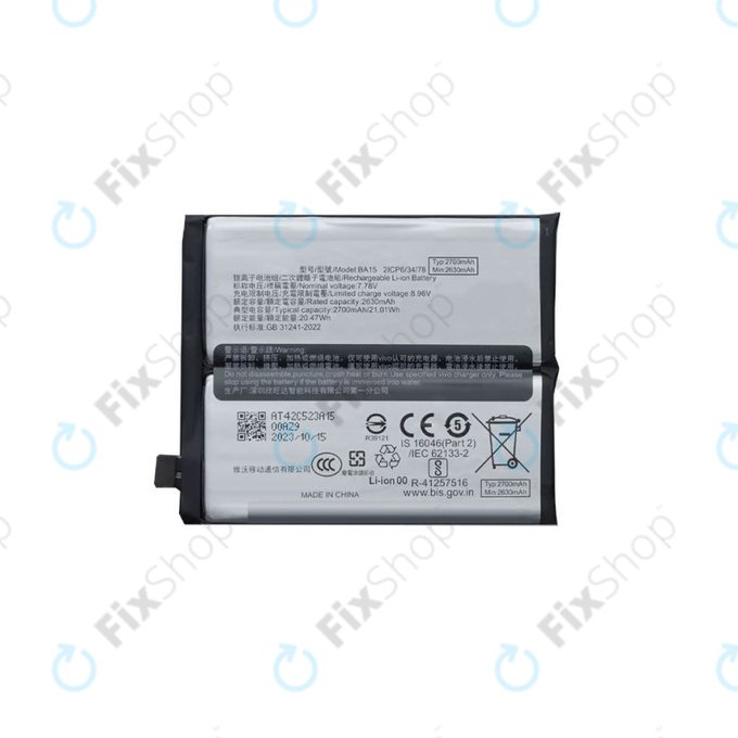 Μπαταρία για Vivo X100 Pro, BA15, 5400mAh, FixPremium