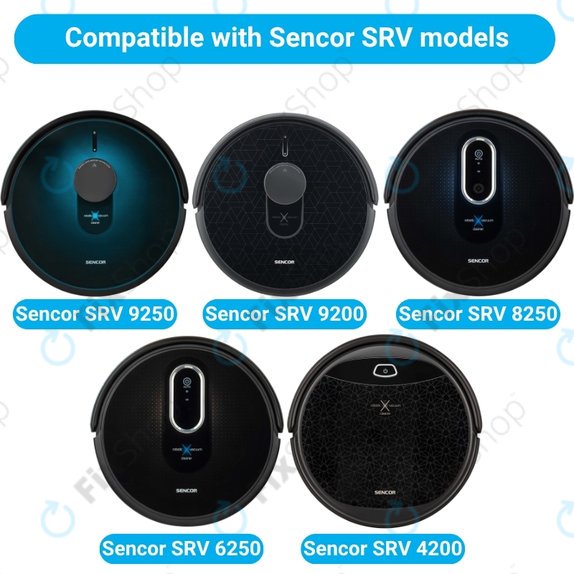 Σετ ανταλλακτικών για Sencor SRV9250, 9200, 8250, 6250, 4200 (2x Κύρια βούρτσα, 4x Φίλτρο, 4x Πλαϊνή Βούρτσα, 4x Πανί Σφουγγαρίστρας)