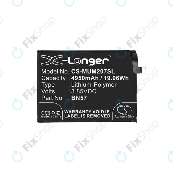 Μπαταρία για Xiaomi Poco X3 NFC M2107J20CG, 4950mAh, Li-Pol, 3.85 V, BN57, HQ