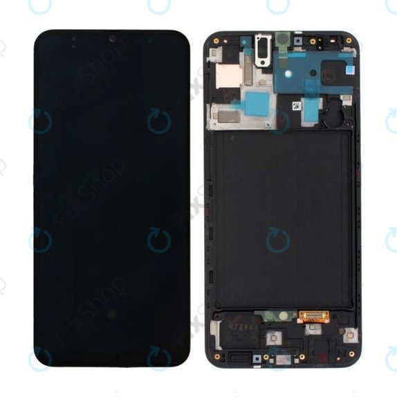 Συγκρότημα οθόνης για Samsung A50, A505F, GH82-19204A, GH82-19713A, GH82-19714A, GH82-19289A, Black, Service Pack