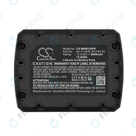 Μπαταρία για Milwaukee M12 Redlithium XC 4.0, 6000mAh, Li-Ion, 12V, M12 B3 XC, M12 B4 XC, HQ