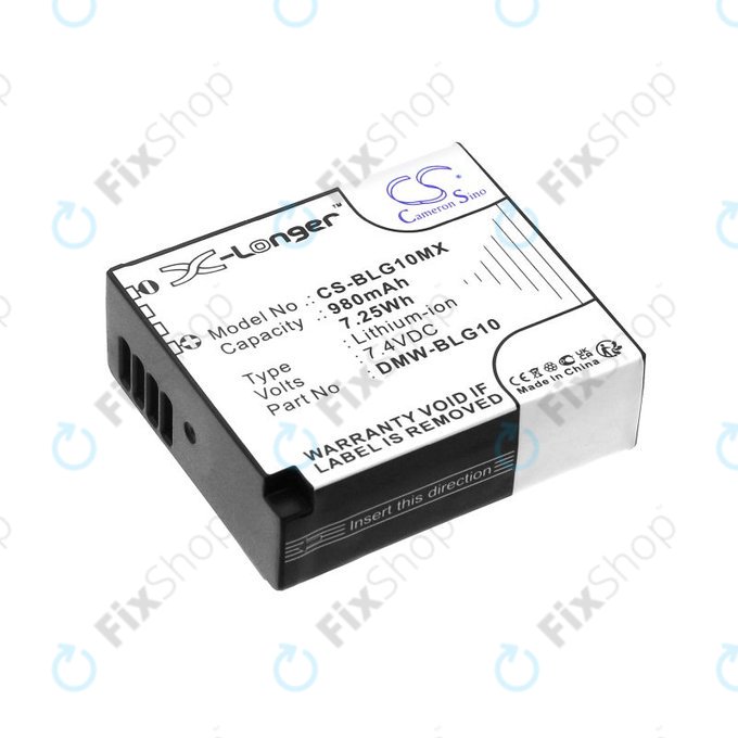 Μπαταρία για Leica D-Lux Type 109, Panasonic Lumix DMC-GF3, GX7, LX100, 980mAh, Li-Ion, 7.4V, DMW-BLG10, HQ
